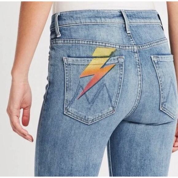 Mother The Stunner Ankle Step Fray Jeans sz 29 Helter Skelter skinny high-rise - Picture 2 of 13